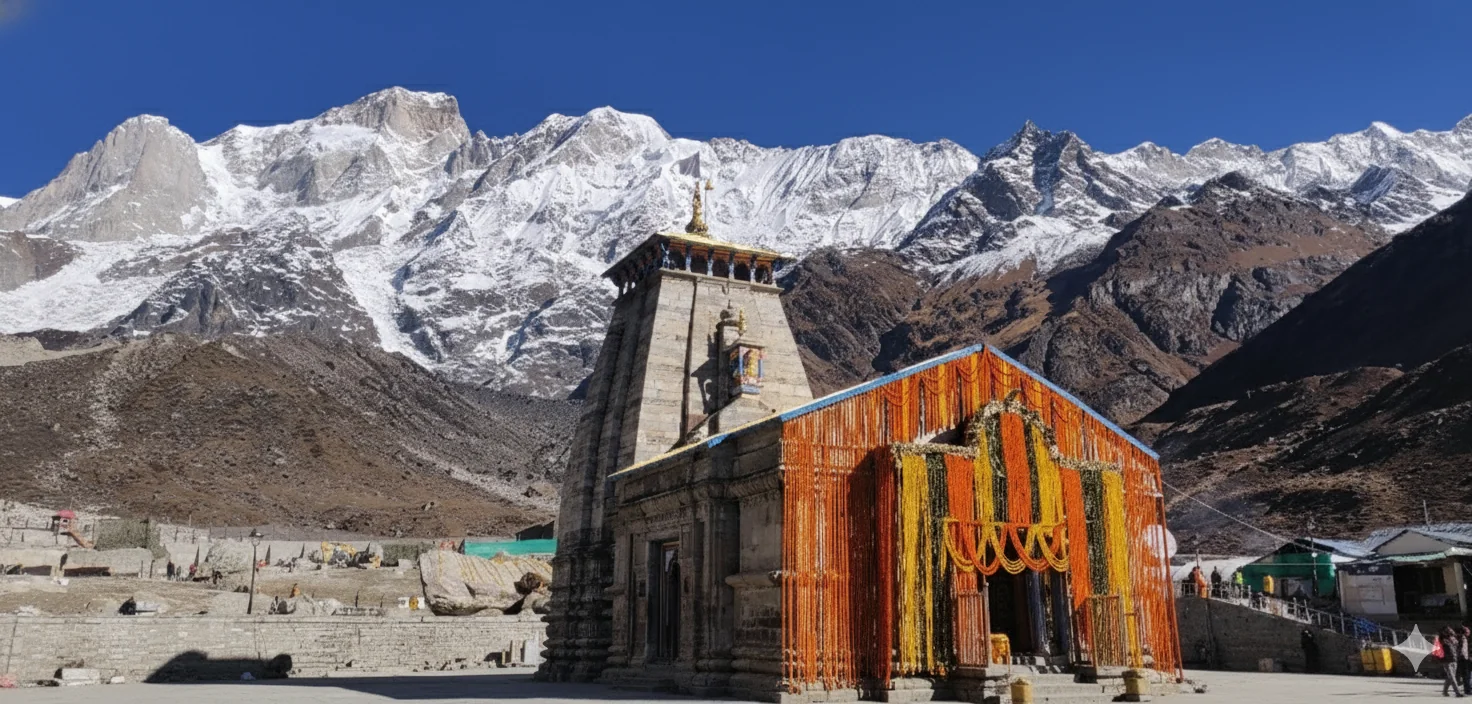 Kedarnath temple in Himalayas - mountain spirituality pilgrimage site
